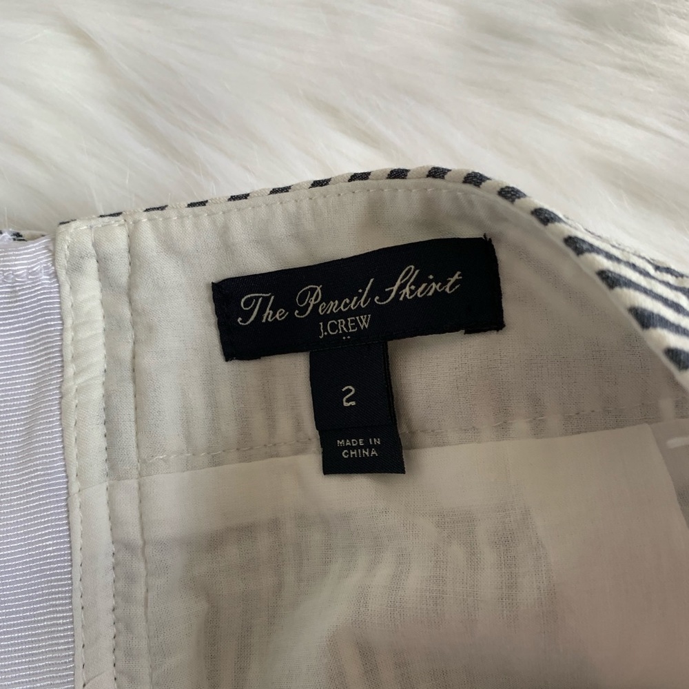 J. Crew Striped Seersucker The Pencil Skirt - Picture 3 of 5
